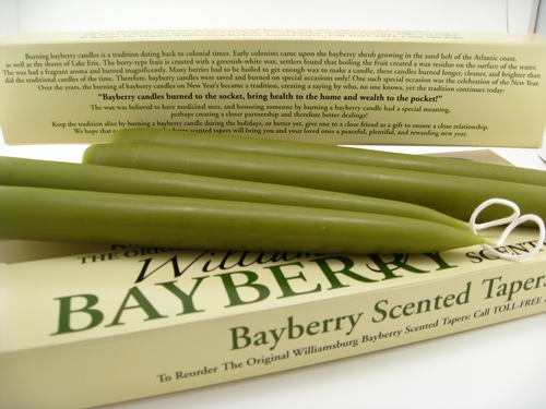 Williamsburg Bayberry Candles and The Bayberry Candle Legend Poem